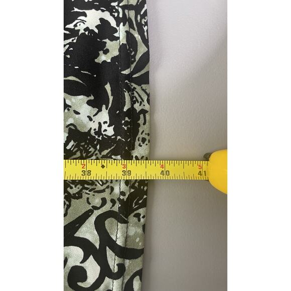 Connected Apparel Paisley Y2K Midi Shift Dress Floral Green Black Women's Size 6 - Picture 11 of 12